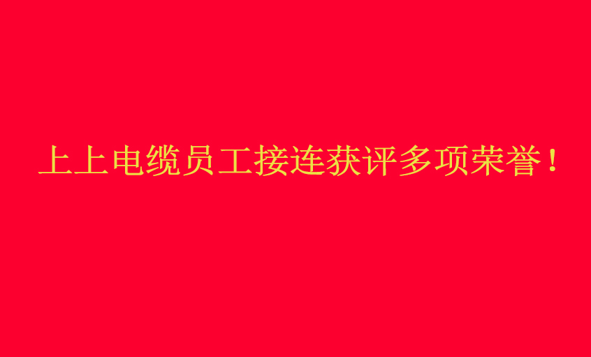 上上电缆员工接连获评多项荣誉